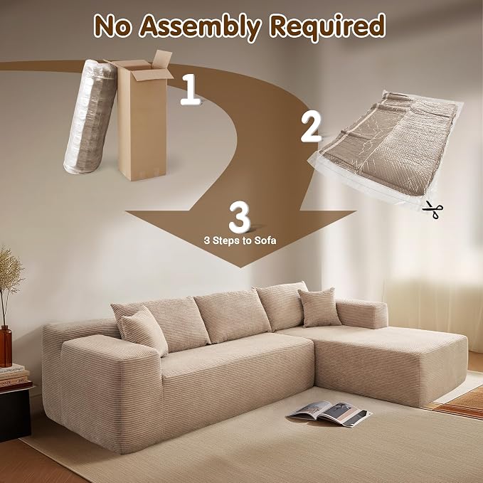 ovios 104" Cloud Boneless Couch - Image 4