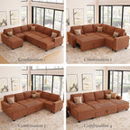 Belffin Corduroy Fabric Loveseat Module - Image 6