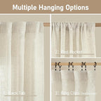 Natural Linen Semi Sheer Curtains 78 Inch - Image 3