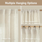 Natural Semi Sheer Linen Curtains 60 Inch - Image 3