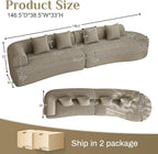 147" Oversized Sectional Sofa for Living Room, Modern Luxury Plush Chenille - Image 2