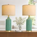 G-SAFAVA24.25 Modern Ceramic Green Table Lamps Set of 2 by G-SAFAVA