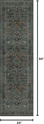 Dark Green 2x7 Long Washable Runner Rug Non Slip, Throw Rugs Runners - Image 2