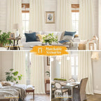 Linen Curtains 72 inches Long for Living Room, Light Beige, 2 Panels | Light - Image 6