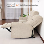 MCombo 87.8" Wall Hugger Power Reclining Sofa, 3-Seat Triple Recliner Couch - Image 4