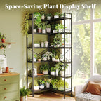 Huuger 6 Tier Bookshelf, L Shaped Corner Bookshelf - Image 7