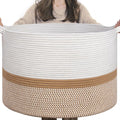INDRESSME XXXLarge Cotton Rope Basket 21.7" x 21.7" x 13.8" Woven Baby laundry by INDRESSME