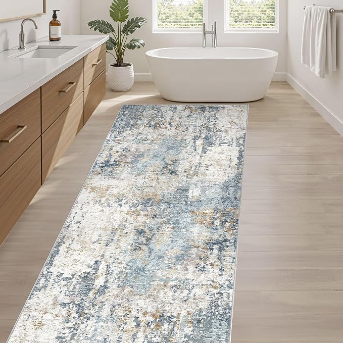 LOONGRUG Runner Rug 2x6 Washable Non-Slip Kitchen Neutral Modern Rug | Abstract - Image 5