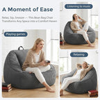 HUGHEAVEN Big Bean Bag Chairs for Adults, Giant Bean Bag Chair for Adults and - Image 5