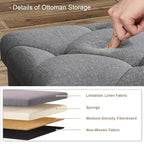 43 inch Storage Ottoman Bench, 30 inch Folding Storage Bench Ottoman, - Image 4