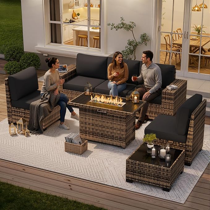 Patio Furniture Set, Wide Armrest Outdoor Furniture Set - Image 2