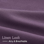 Plum Linen Curtains 90 Inch Long 2 Panels Set - Image 5