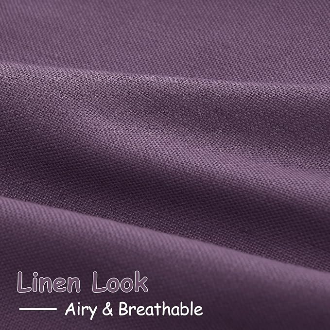 Plum Linen Curtains 84 Inch Length 2 Panels Set - Image 5