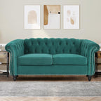 Chesterfield Loveseat Sofa, Modern Velvet Small Sofa Couch 2 Seater - Image 4