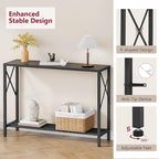 Tajsoon Industrial Console Table 41.8", 2 Tier Entryway Table - Image 5