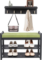 PETKABOO Shoe Rack for Front Door Entrance, 28” Entryway Bench by PETKABOO