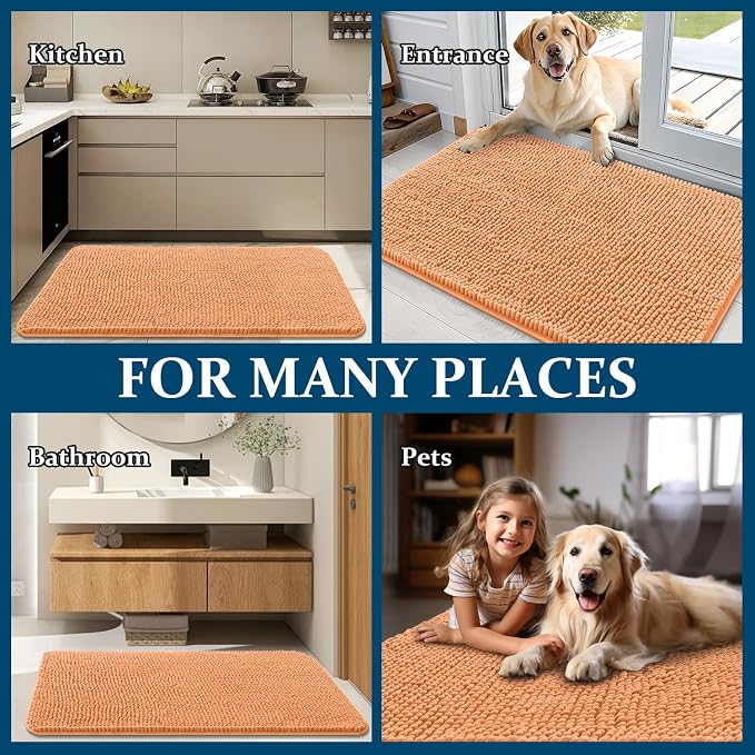OLANLY Dog Door Mat for Muddy Paws 47x20, Super Absorbent Chenille Mud Mat | - Image 8