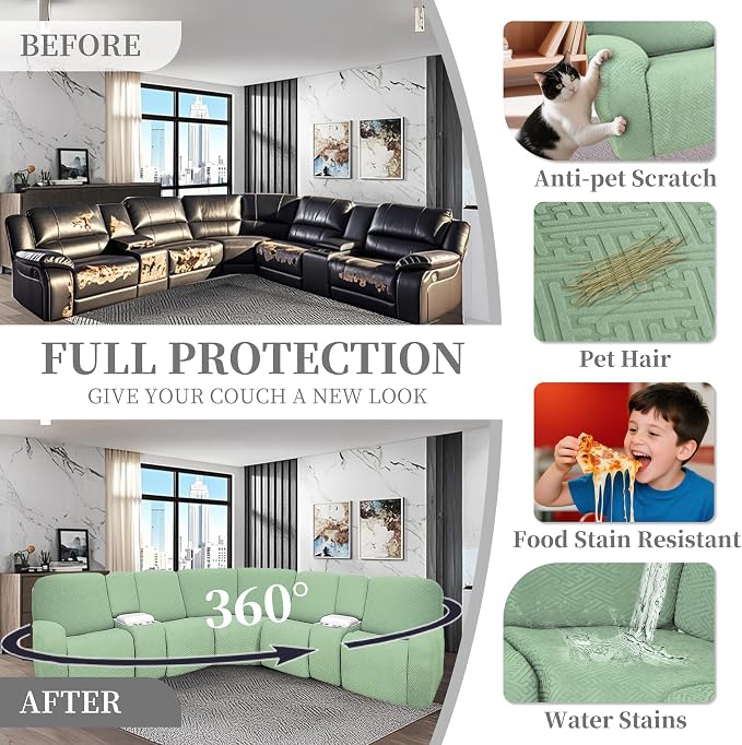 100% Waterproof Sectional Recliner Couch Covers - Image 6