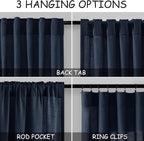 Linen Navy Blue Curtains 120 inch Extra Long - Image 3