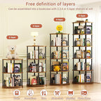 Aheaplus 5 Tier Rotating Bookshelf Tower, 360 Display Spinning Bookcase - Image 6