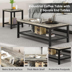 AWQM Coffee Table Set of 3, Industrial Coffee Table - Image 6
