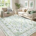 RELEANY Washable Area Rug, Water Repellent, Pet Friendly, Vintage Floral Boho by RELEANY