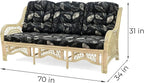 Malibu Lounge Set of 4: 2 Natural Rattan Wicker Chairs, Three-Seater Sofa and - Image 4