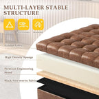36" Large Square Ottoman with Storage, Tufted Upholstered Storage Ottoman with - Image 4