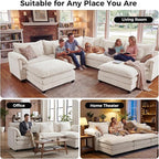 ELUCHANG 114" Oversized V-Shaped Cloud Couch Modular Sectional Sofa - Image 3