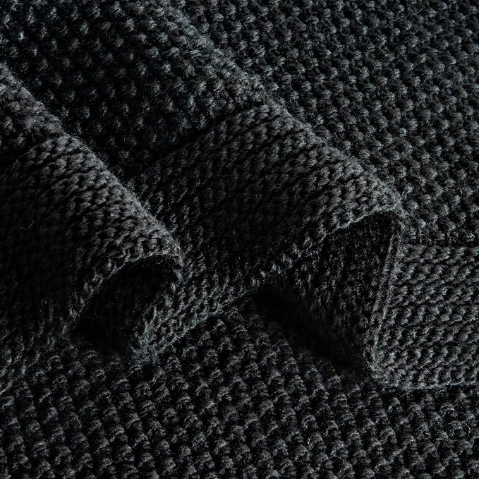 CozeCube Jet Black Seed Stitch Throw Blanket 60"x80", Farmhouse Decor | Blanket - Image 8