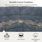 Yolsali Manual Reclining Sectional Sofa Set, 7 Seats Soft Fabric Recliner - Image 4