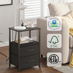TUTOTAK End Table with Charging Station, Night Stand, Side Table with 2 USB - Image 5