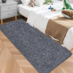 Grey Runner Rug for Bedroom Black Grey 2x5ft Fluffy Area Rug Bedside Runner Rug by JiaoBaba