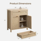 SICOTAS Sideboard Buffet Storage Cabinet, Rattan Accent Cabinet - Image 2
