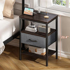 SUPERJARE Nightstand with Charging Station, Bed Side Table with Adjustable - Image 4