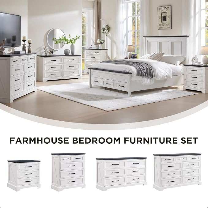 ACCOHOHO Farmhouse Nightstand - Image 4