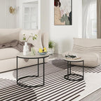 Otterease Nesting Tables Set of 2, Round Coffee Table, Small Nesting Coffee - Image 5