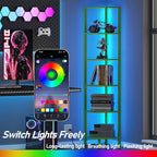 TUTOTAK Corner Shelf with LED Light, 6-Tier Corner Bookshelf - Image 5