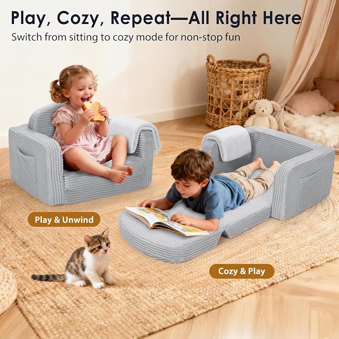 Foryoomi 2 in 1 Convertible Kids Couch - Image 6