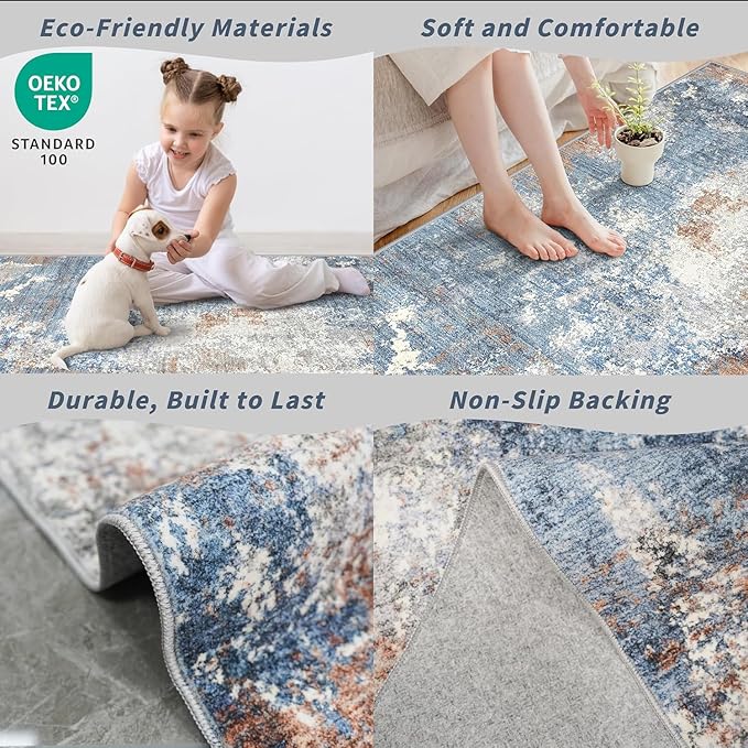 4x10 ft Extra Wide Hallway Rug – Non-Slip Washable Large Carpet Runner - Image 6