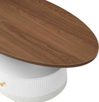 Modern Oval Coffee Table Set of 2, Wood Living Room Accent Coffee Table and - Image 7