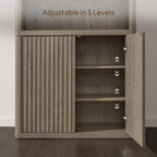 SICOTAS Book Shelf with Doors 71" Tall 6 Tier Bookshelf with Adjustable Shelves - Image 5