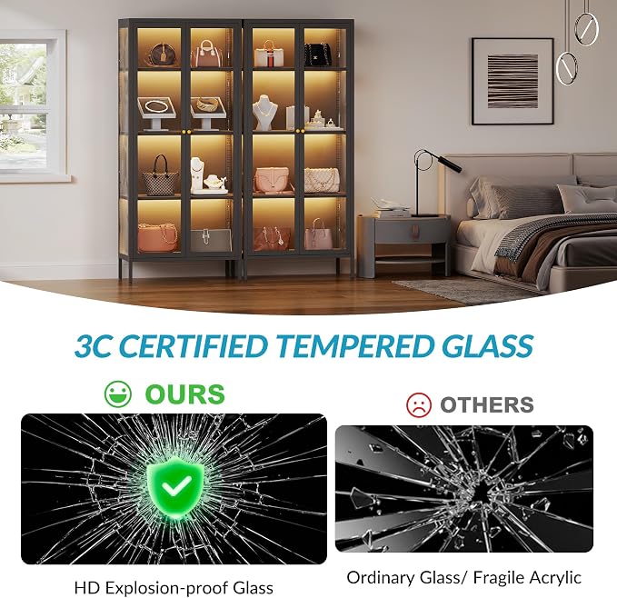 4-Tier Glass Display Cabinet - Image 3