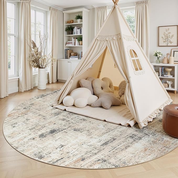 8ft Area Rug for Living Room, Abstract Washable Non-Slip Large Rugs, Dining Room - Image 5