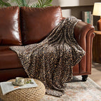 BEDELITE Fleece Blanket Soft Plush Twin Size Blanket Brown Leopard 60"x80" | - Image 8