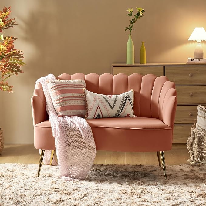 HULALA HOME Modern Velvet Loveseat Sofa - Image 7