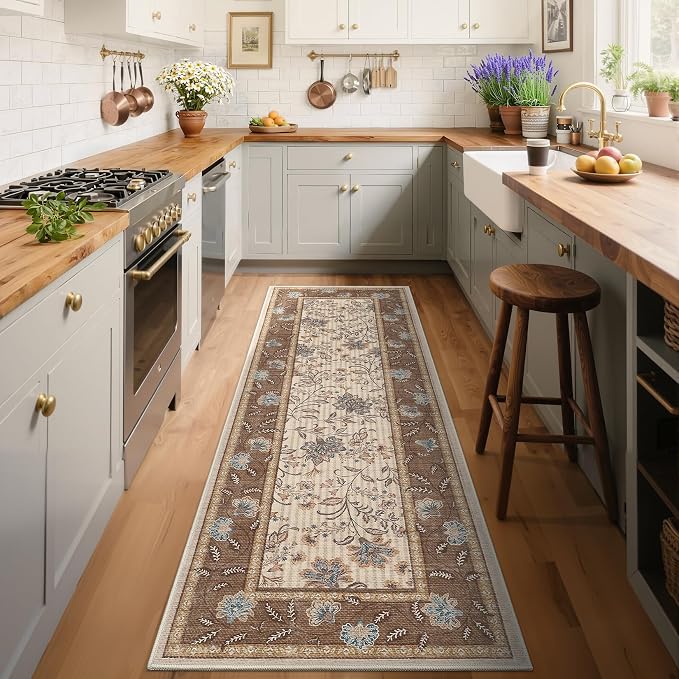 GarveeHome 2x6 Washable Runner Rug Brown Non Slip Kitchen Runner | Hallway Soft - Image 7