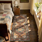 Yamaziot Washable Runner Rug, 3x7 Non-Slip Boho Vintage Hallway Kitchen Rug | - Image 5