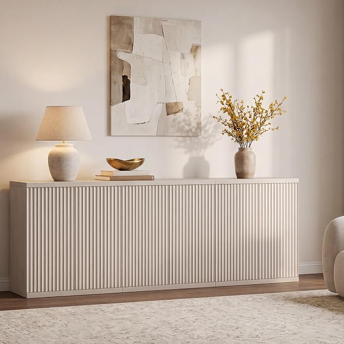 SICOTAS Buffet Cabinet with Storage Accent Sideboard Modern Credenza with Doors - Image 4