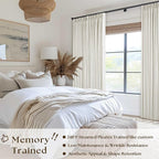 100% Blackout Pinch Pleated Linen 84 Inch Curtains 60 Inch Width Natural | 2 - Image 2